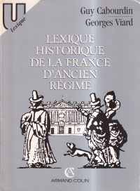 Cabourdin, Lexique historique de la France d'Ancien Régime. (Umschlag)