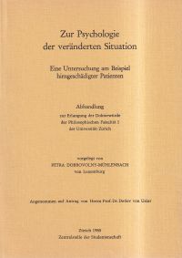 Dobrovolny-Mühlenbach, Zur Psychologie der veränderten Situation. (Umschlag)
