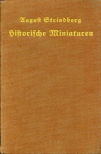 Strindberg, Historische Miniaturen. (Umschlag)