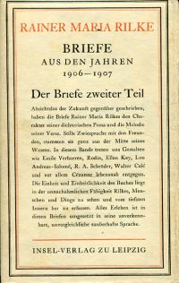 Rilke, Briefe aus den Jahren 1906-1907. (Umschlag)