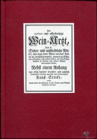 Der curieus- und offenhertzige Wein-Artzt. (Umschlag)