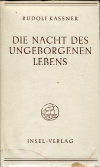 Kassner, Die  Nacht des ungeborgenen Lebens. (Umschlag)