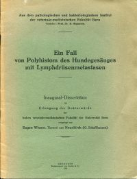 Wieser, Ein Fall von Polyhistom des Hundegesäuges mit Lymphdrüsenmetastasen. (Umschlag)