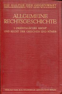 Kohler, Allgemeine Rechtsgeschichte. (Umschlag)