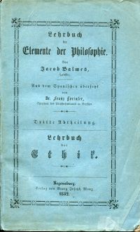 Balmes, Lehrbuch der Ethik. (Umschlag)