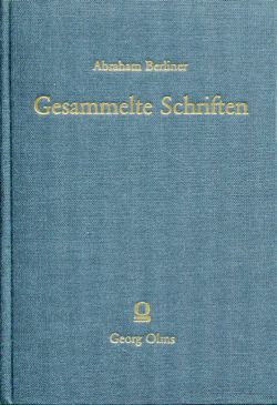 Berliner, Gesammelte Schriften. (Einband)