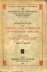 Denjoy, Introduction à la théorie des fonctions de variables réelles. (Umschlag)