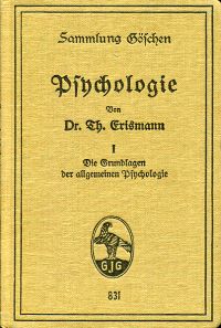 Erismann, Psychologie. (Umschlag)