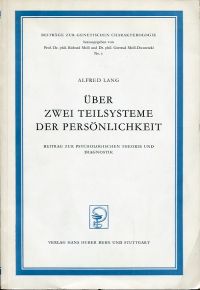 Lang, Über zwei Teilsysteme der Persönlichkeit. (Umschlag)