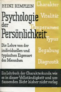 Remplein, Psychologie der Persönlichkeit. (Umschlag)