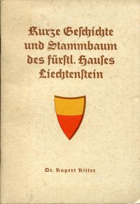 Ritter, Kurze Geschichte und Stammbaum des fürstlichen Hauses Liechtenstein. (Umschlag)
