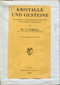 Eskola, Kristalle und Gesteine. (Umschlag)