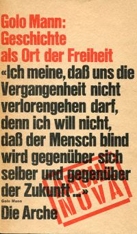 Mann, Geschichte als Ort der Freiheit. (Umschlag)