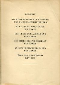 Bericht des Kommandanten der Flieger- und Fliegerabwehrtruppen, der Generaladjut (Umschlag)