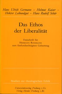 Germann, Das Ethos der Liberalität. (Umschlag)