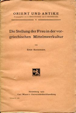 Kornemann, Die Stellung der Frau in der vorgriechischen Mittelmeerkultur. (Einband)