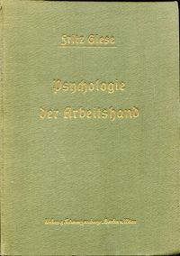 Giese, Psychologie der Arbeitshand (Umschlag)