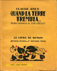 Anet, Quand la terre trembla ... (Umschlag)