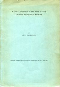Proskauer, A civil ordinance of the year 1846 to combat phosphorus necrosis. (Umschlag)