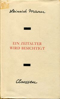 Mann, Ein Zeitalter wird besichtigt. (Umschlag)