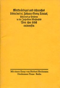 Tinius, Merkwürdiges und lehrreiches Leben des M. Johann Georg Tinius, Pfarrers (Umschlag)