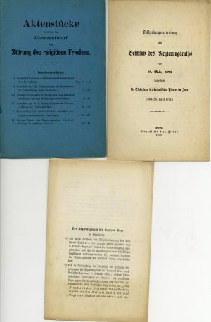 Konvolut Bernsicher Kulturkampf (3 Schriften). (Umschlag)