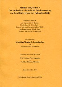 Luterbacher, Frieden am Jordan? (Umschlag)