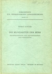 Singer, Die Mundarten der Höri. (Umschlag)