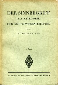 Keller, Der Sinnbegriff als Kategorie der Geisteswissenschaften. (Umschlag)
