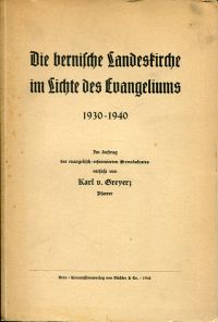 Greyerz, Die bernische Landeskirche im Lichte des Evangeliums. (Umschlag)
