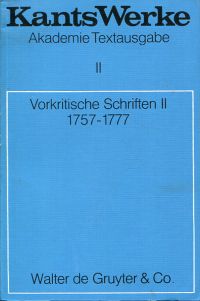 Kant, Vorkritische Schriften II. (Umschlag)
