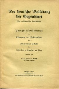 Bloch, Der deutsche Volkstanz der Gegenwart. (Umschlag)