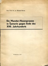 Horna, Ein Monster-Hexenprozess in Šamorín gegen Ende des 17. Jahrhunderts. (Umschlag)
