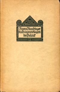 Staudinger, Kulturgrundlagen der Politik. (Umschlag)