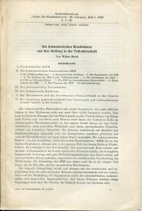 Jösch, Die Schweizerischen Eisenbahnen und ihre Stellung in der Volkswirtschaft. (Umschlag)