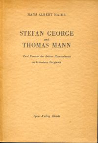 Maier, Stefan George und Thomas Mann. (Umschlag)