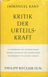 Kant, Kritik der Urteilskraft. (Umschlag)