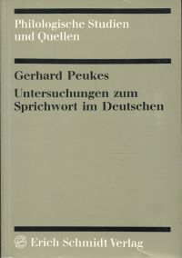 Peukes, Untersuchungen zum Sprichwort im Deutschen. (Umschlag)