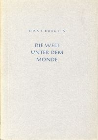 Boeglin, Die Welt unter dem Monde. (Umschlag)