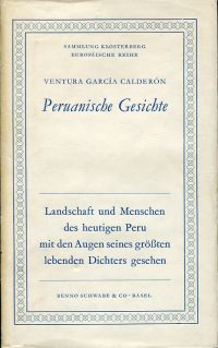 Garcia Calderon, Peruanische Gesichte. (Umschlag)