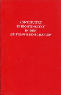 Trümpy, Kontinuität, Diskontinuität in den Geisteswissenschaften. (Umschlag)