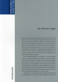 Witschi, Die Welt der Vögel. (Umschlag)