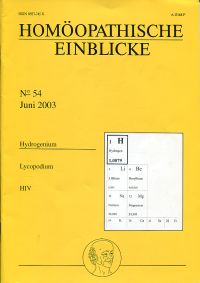 Homöopathische Einblicke, No. 54, Juni 2003 (Umschlag)