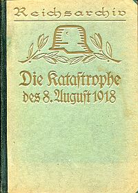 Bose, Die Katastrophe des 8. August 1918. (Umschlag)