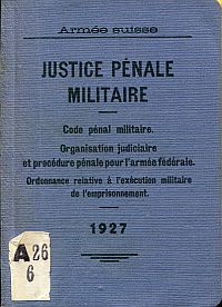 Justice pénale militaire. (Umschlag)