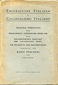 Foscarini, Emigrazione italiana e colonialismo italiano. (Umschlag)