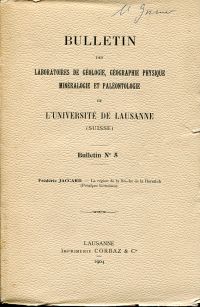 Jaccard, La région de la brèche de la Hornfluh, (Préalpes bernoises, Suisse). (Umschlag)