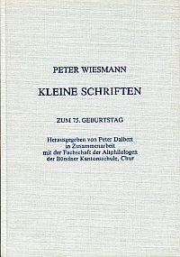 Wiesmann, Kleine Schriften. (Umschlag)