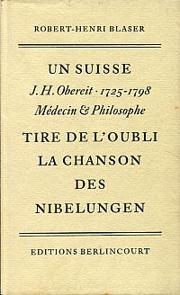 Blaser, Un Suisse, J. H. Obereit 1725 - 1798, médecin et philosophe, tire de l'o (Umschlag)