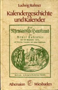 Rohner, Kalendergeschichte und Kalender. (Umschlag)